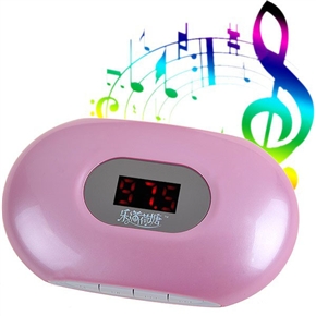 BuySKU66924 Multi-functional LCD Screen Mini Media Speaker with FM Radio & TF/USB Slots & 3.5mm Earphone Jack (Pink)