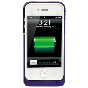 BuySKU65436 Multifunctional 1900mAh Mobile Power External Battery Emergency Charger Back Case for iPhone 4 /iPhone 4S (Purple)