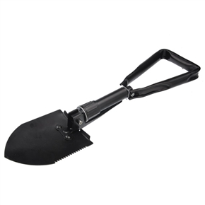 BuySKU66651 Multifunctional Large Size Foldable Portable Spade with Saw For Outdoor Activities (Black)