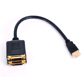 BuySKU12383 New Convient Video Splitter - HDMI Male to DVI-D Female * 2  (Black)