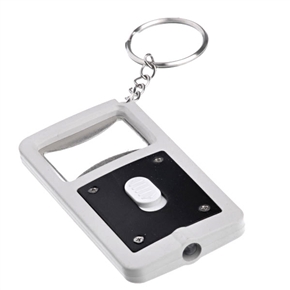 BuySKU61527 New Style Keychain Light Bottle Opener Mini Key Ring Lamp (Black)