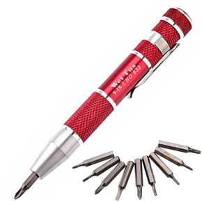 BuySKU67343 No.633 9-in-1 Multifunctional Portable Precision Screwdriver Repair Tools Set (Red)