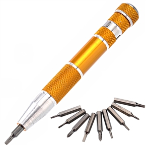 BuySKU67342 No.635 9-in-1 Multifunctional Portable Precision Screwdriver Repair Tools Set (Golden)