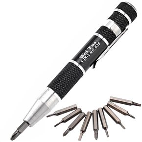 BuySKU67344 No.636 9-in-1 Multifunctional Portable Precision Screwdriver Repair Tools Set (Black)