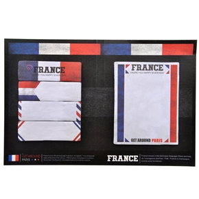 BuySKU67606 No.7241-03 Cool French National Flag Pattern Style Sticky Notes Free Stickers Set