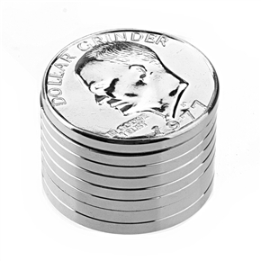 BuySKU67840 One-dollar Coin Pattern Style Double-layer Manual Metal Herb Cigarette Tobacco Grinder (Silver)