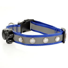 BuySKU64296 PP Weave Strap LED Light Pet Dog Collar with Adjustable Strap & EL Strip (Blue Light)