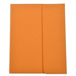 PU Leather Football Pattern Vein Protective Case Cover with Stander & Inner Frame for The new iPad (Orange)