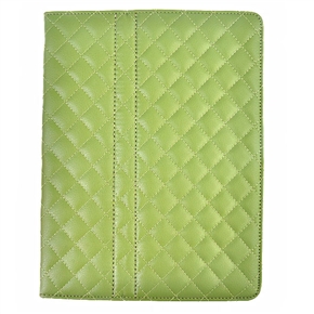 BuySKU64730 PU Leather Protective Case Cover with Rhombus Mesh & Frame Shape for ipad 2 (Green)