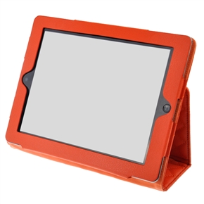 BuySKU64735 PU Leather Protective Case Cover with Rhombus Mesh & Frame Shape for ipad 2 (Orange)