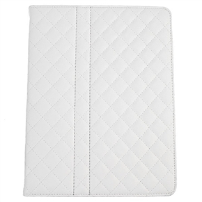 BuySKU64710 PU Leather Protective Case Cover with Rhombus Mesh & Frame Shape for ipad 2 (White)