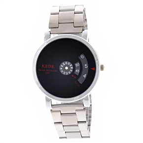 BuySKU57709 Pair Wrist Watch for Man with Round Dial & Metal Watch Band (Black)
