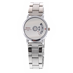 BuySKU57712 Pair Wrist Watch for Woman with Round Dial & Metal Watch Band (White)