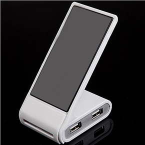 BuySKU55103 Phone Shaped USB 2.0 High Speed 4-Port Hub Adapter with LED Light & External USB Cable (Black & White)