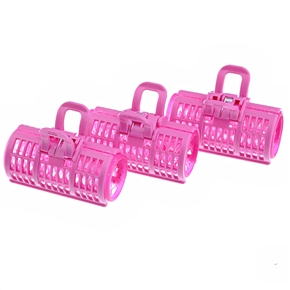 BuySKU62480 Pink Clip-on Hair Curler for Modern Hairstyle (3pcs/set)