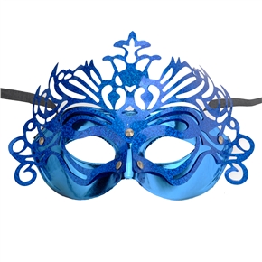 BuySKU61846 Plated Color Pattern Mask Crown Mask for Christmas All Saints' Day Ball Party (Blue)