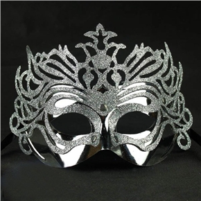BuySKU61848 Plated Color Pattern Mask Crown Mask for Christmas All Saints' Day Ball Party (Silver)