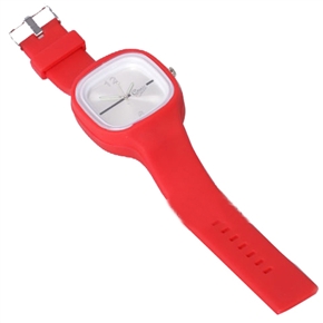 BuySKU58343 Popular Soft Plastic Wrist Watch Square Shape Sports Watch (Red)