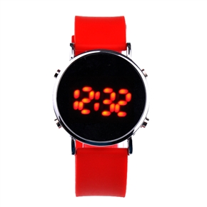 BuySKU58331 Popular Style Red LED Wrist Watch with Round Dial (Red)