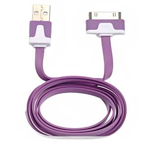 BuySKU67762 Portable 1M Flat Noodle Style USB Sync Data & Charging Cable for iPad /iPhone /iPod (Purple)