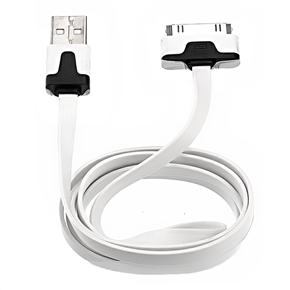 BuySKU67760 Portable 1M Flat Noodle Style USB Sync Data & Charging Cable for iPad /iPhone /iPod (White)