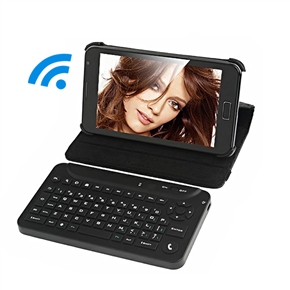 BuySKU67281 Portable 2-in-1 Wireless Bluetooth V3.0 Keyboard with 360 Rotating Protective PU Case for Samsung Galaxy Note (Black)