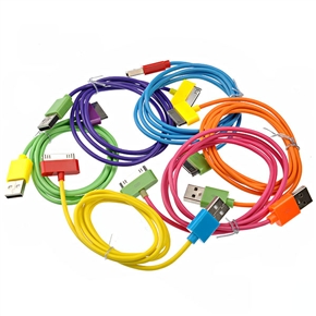 BuySKU67277 Portable 3-color 1M USB Sync Data & Charging Cable for iPad /iPhone /iPod - 6 pcs/set