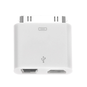 BuySKU65286 Portable 30-pin Dock Connector to Micro USB Adapter Converter for iPhone /iPad /iPod (White)