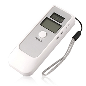 BuySKU65560 Portable Dual LCD Display Police Digital Breath Alcohol Tester Breathalyzer with Clock (White)