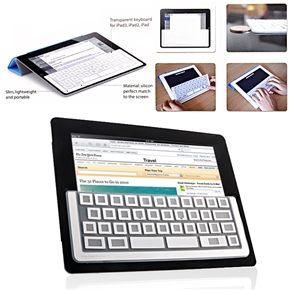 BuySKU67139 Portable IS-M034 Transparent Silicone Virtual Keyboard Film Cover for iPad /iPad 2 /The new iPad (Transparent)