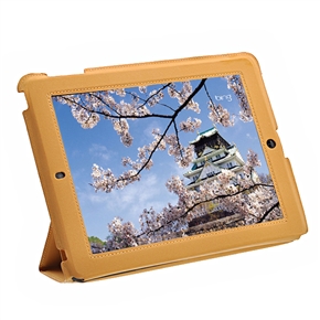 BuySKU64012 Protective Ultrathin PU Leather Case Cover with Sleep Function & Stand for The new iPad (Khaki)