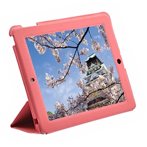 BuySKU64011 Protective Ultrathin PU Leather Case Cover with Sleep Function & Stand for The new iPad (Pink)