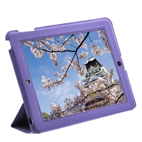 BuySKU64024 Protective Ultrathin PU Leather Case Cover with Sleep Function & Stand for The new iPad (Purple)