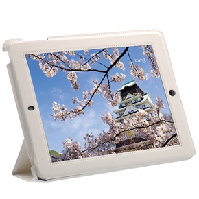 BuySKU63969 Protective Ultrathin PU Leather Case Cover with Sleep Function & Stand for The new iPad (White)
