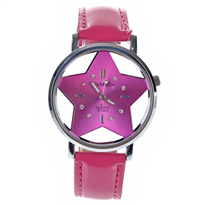 BuySKU57503 Quartz Wrist Watch with Star Dial & PU leather Watch Band (Red)