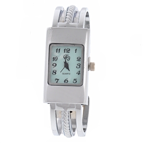 BuySKU57744 Quartz Wrist watch With Rectangle Dial & Metal Watch Band (Blue)