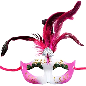 BuySKU61706 Quill Leathers Mardi Gras Mask Eye Mask for Costume Balls /Halloween /Performances
