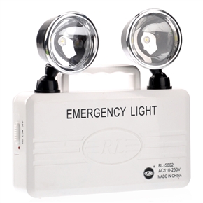 BuySKU64954 RL-5002 High Bright 2-Mode 2-LED Double-Head Rechargeable Emergency Light