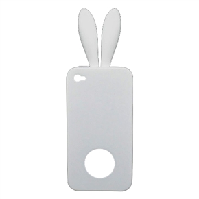 BuySKU64747 Rabbit Style Silicone Case Back Cover for iPhone 4 iPhone 4G (White)