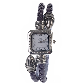 BuySKU57768 Rectangle Case Quartz Wrist Watch with Rattan Shaped Band for Female