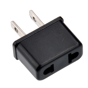 BuySKU66280 Rectangle Shaped 6A 125V/250V AU/EU to US Plug Mini Travel Plug Converter Adapter (Black)