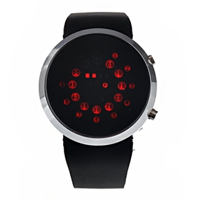 BuySKU58259 Red LED Watch Fashionable Sports Wrist Watch (Black)