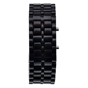 BuySKU58323 Red LED Wrist Watch Modern Style Plastic Watch (Black)