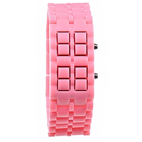 BuySKU58324 Red LED Wrist Watch Modern Style Plastic Watch (Pink)