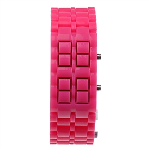BuySKU58321 Red LED Wrist Watch Modern Style Plastic Watch (Rosy)