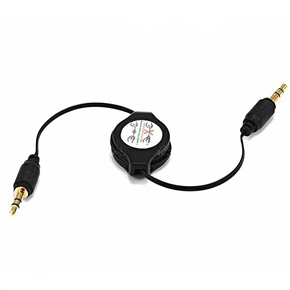 BuySKU53232 Retractable Cable Cord with Two 3.5mm Male Plugs for MP3/ iPod/ Cell Phone/ Car (Black)