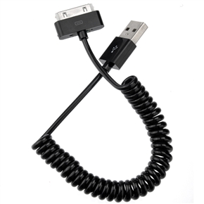 BuySKU67721 Retractable Spring Style USB Sync Data & Charging Cable for iPhone 4 /iPhone 4S (Black)