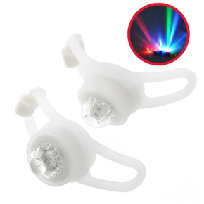 BuySKU67151 Round Flashing LED Bicycle Light with Silicone Band (White)