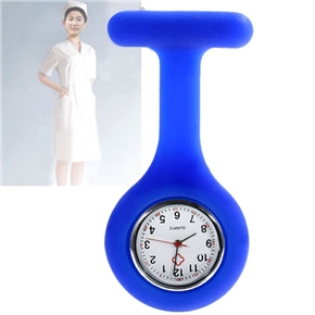 BuySKU58002 Round Silicone Nurse Quartz Wrist Watch with Brooch Pin (Blue)