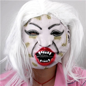 BuySKU61713 Rubber Vampire Devil Mask with Disheveled Hair for Halloween/ Costume Balls